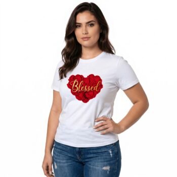 Blessed Heart Printed Women's Cotton T-shirt