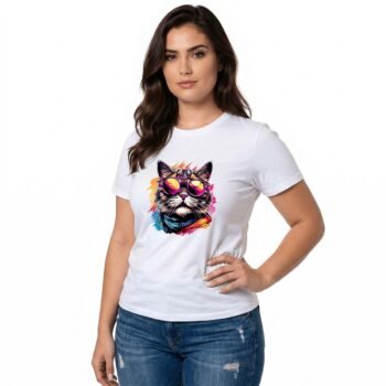 Smart Cat Vibe 2 Printed Women's Cotton T-shirt