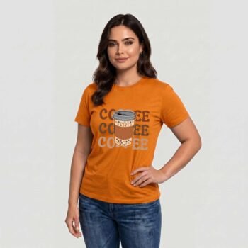 Coffee Printed Women's Cotton T-shirt