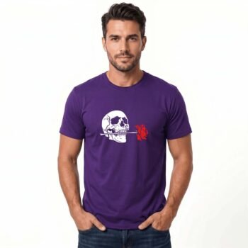 Crimson Skull Printed Men's Cotton T-shirt