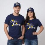 Love Forever Matching Couple T-Shirt and Cap Combo Set