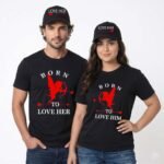 Born To Love Couple T-Shirt and Cap Combo Set