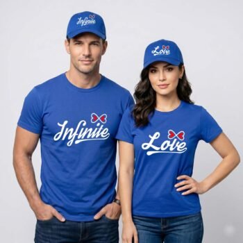 Infinity Love Couple T-Shirt and Cap Combo Set