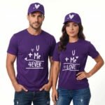 U Plus Me Forever Love Couple T-Shirt and Cap Combo Set