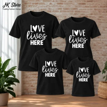 Love Lives Here Family Combo Cotton T-shirt
