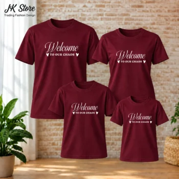 Welcome To Our Chaos Family Combo Cotton T-shirt